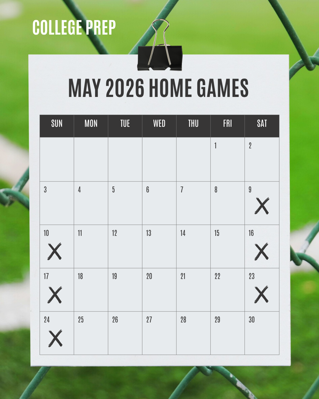 Black and White Modern May 2026 Calendar Instagram Post